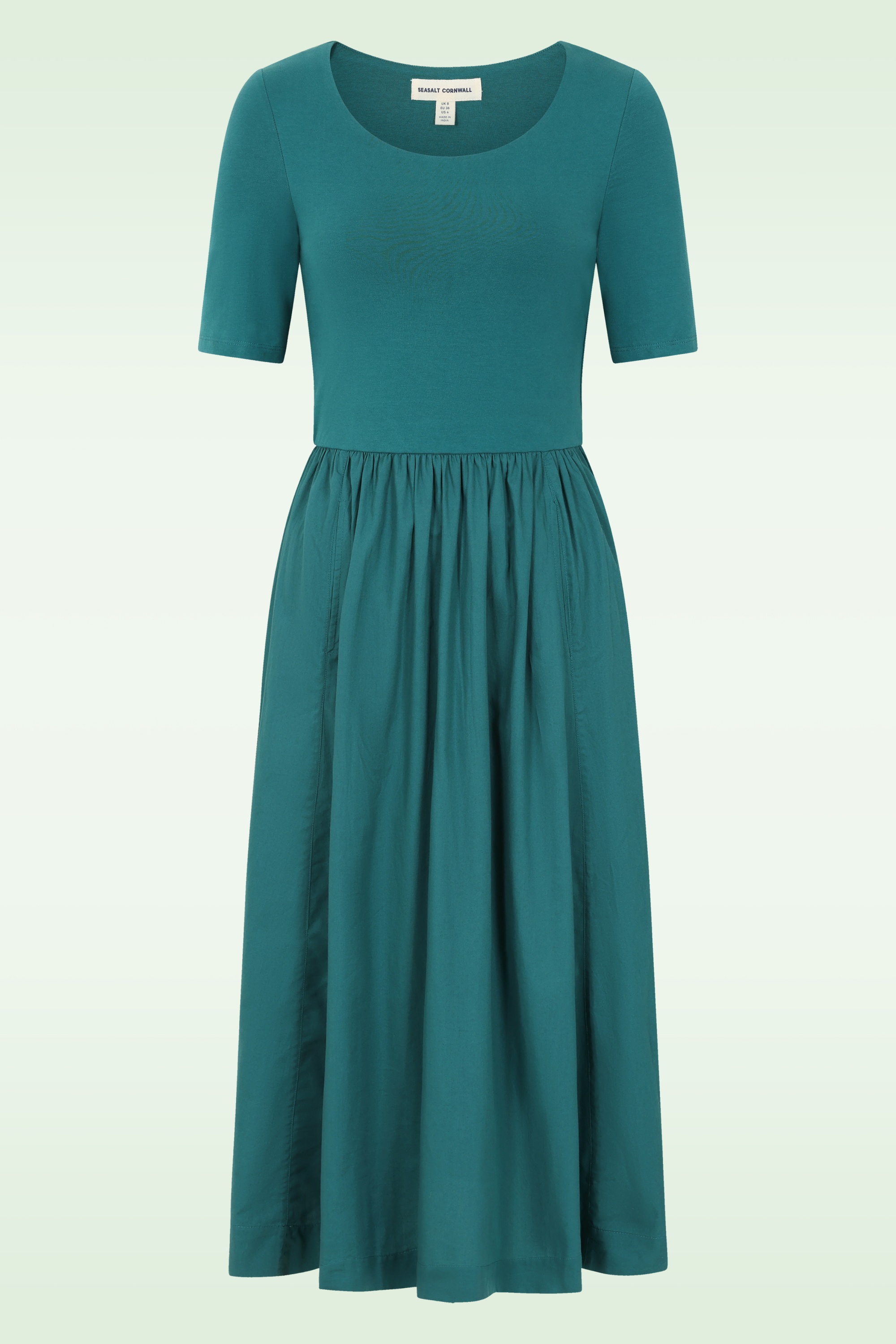 Seasalt - Madder katoenen midi jurk in ijsvogelblauw