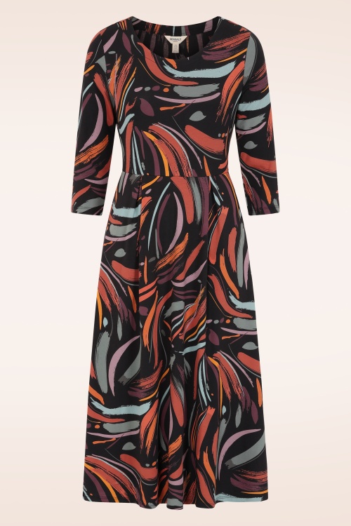 Seasalt - Veronica katoenen midi jurk in Dune Marks Onyx