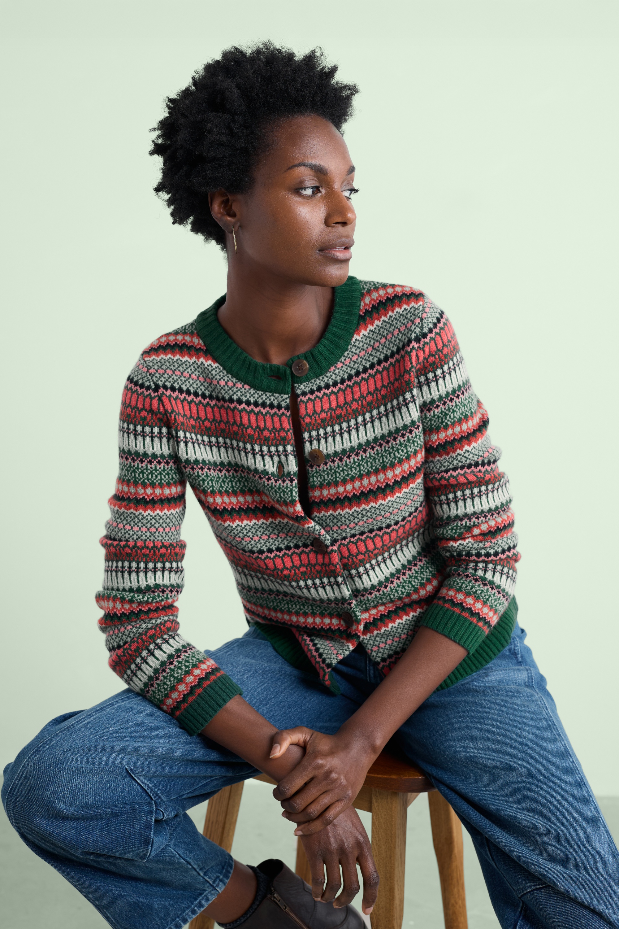 Seasalt - Percella Cove cardigan in donker forage mix 2