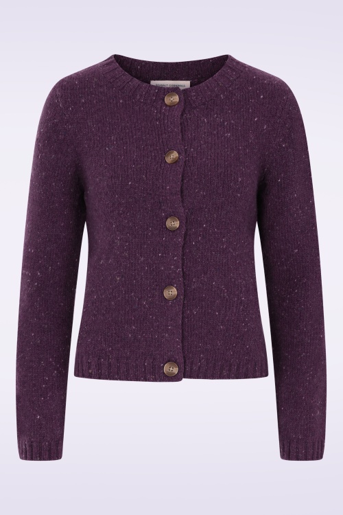 Seasalt - Dawson Pick cardigan in merino druifpaars