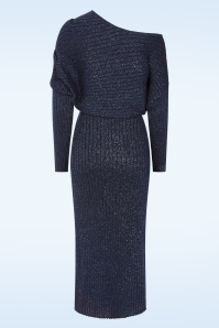 K-Design - Midnight Mirage gebreide midi jurk in donkerblauw 3