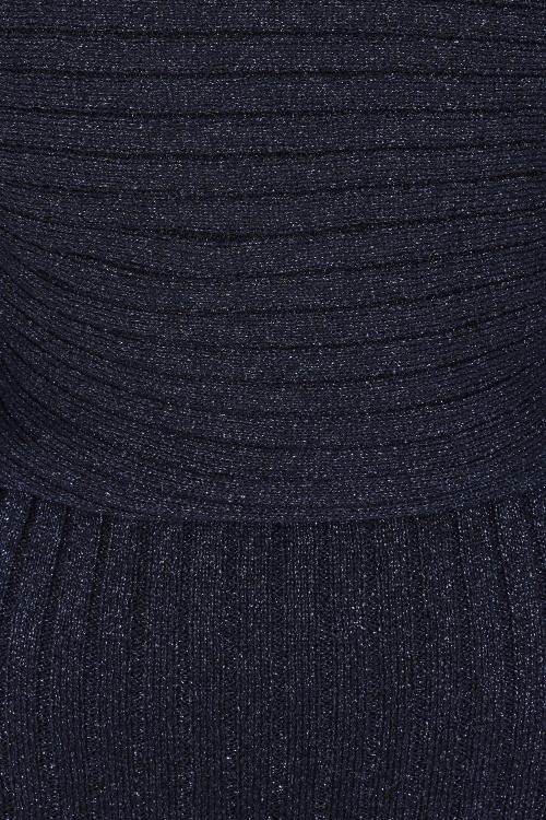 K-Design - Midnight Mirage gebreide midi jurk in donkerblauw 2