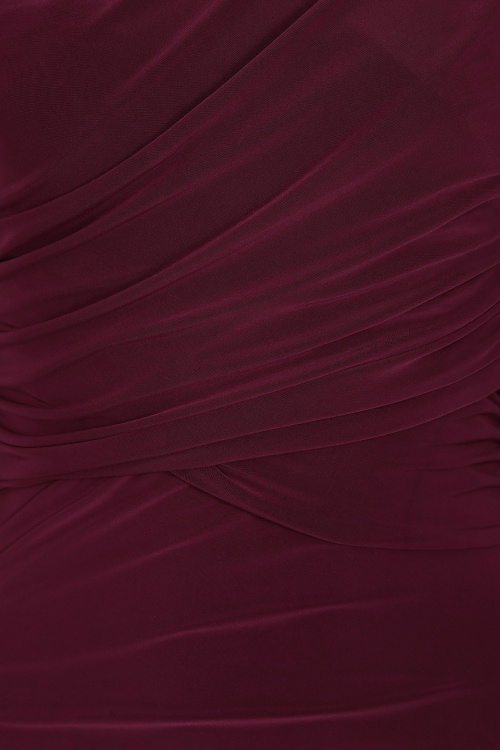Vintage Chic for Topvintage - Topvintage exclusive ~ Rosalyn slinky pencil jurk in wijnrood 2