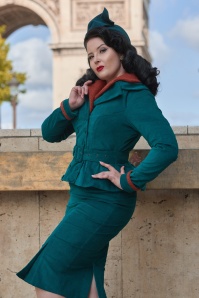 Miss Candyfloss - Norin Kat Corduroy blazer in petrol 2