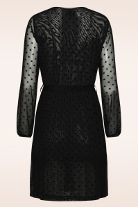Smashed Lemon - Flock Party jurk in zwart 4