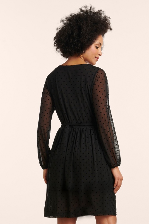 Smashed Lemon - Flock Party jurk in zwart 3