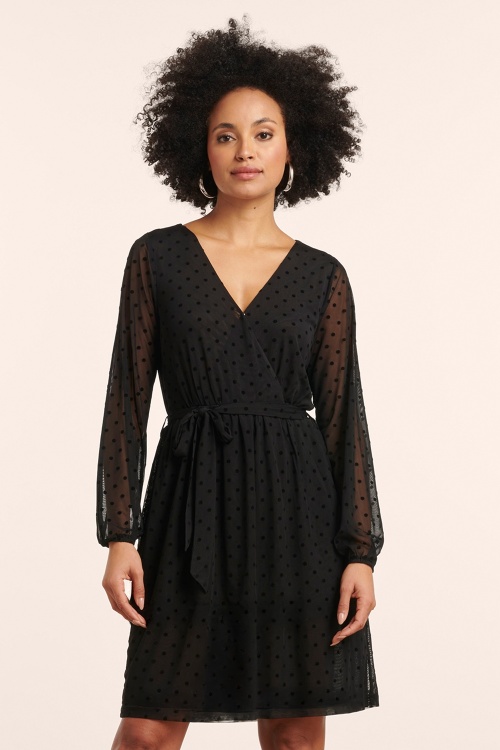 Smashed Lemon - Flock Party jurk in zwart