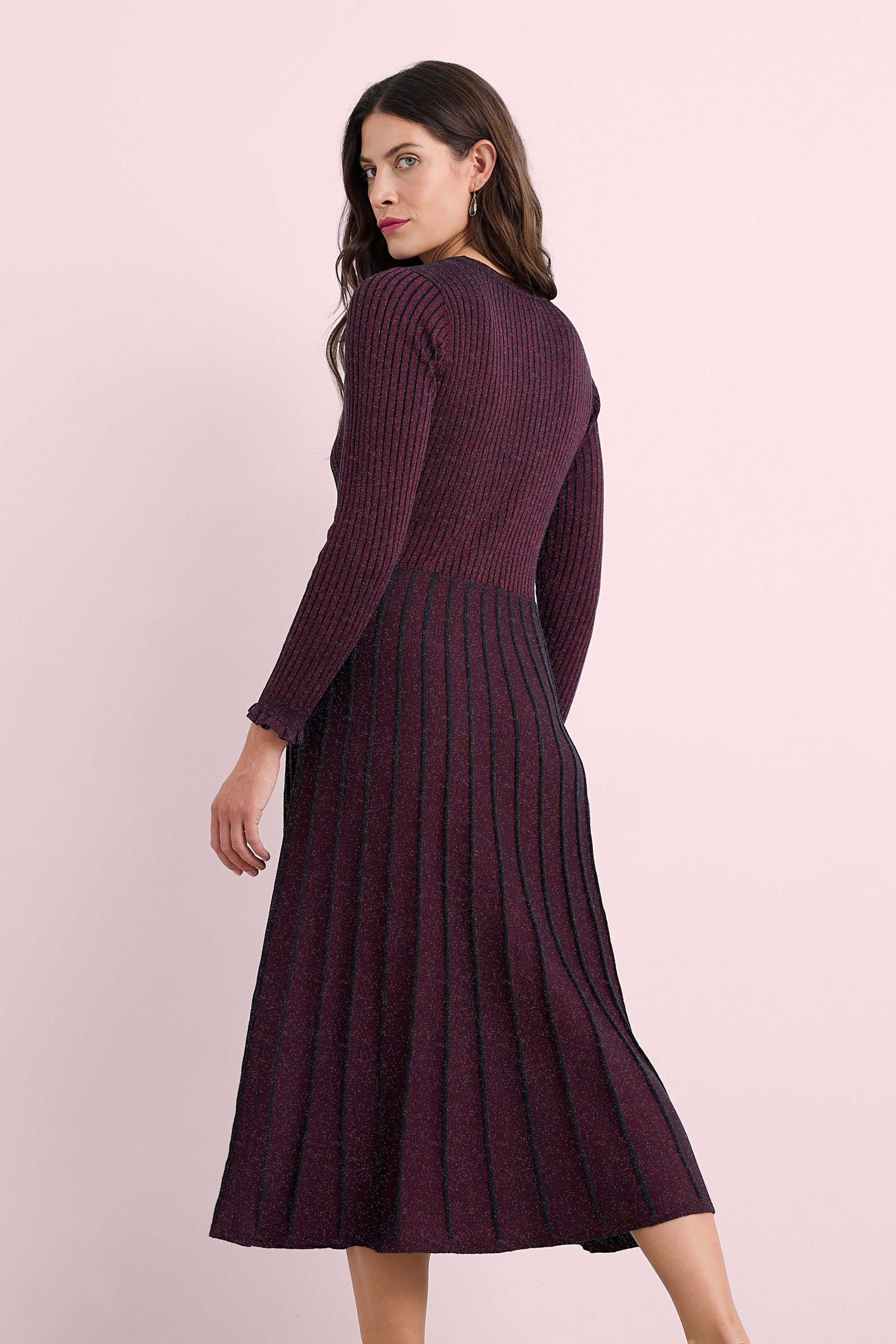 Seasalt - Glass Stem Glitter midi jurk in paars 3