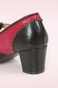 Banned Retro - Vintage Voyager pumps in zwart en rood 3