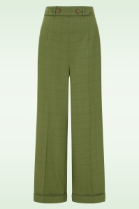 Banned Retro - Tailored Check Dream pantalon in groen