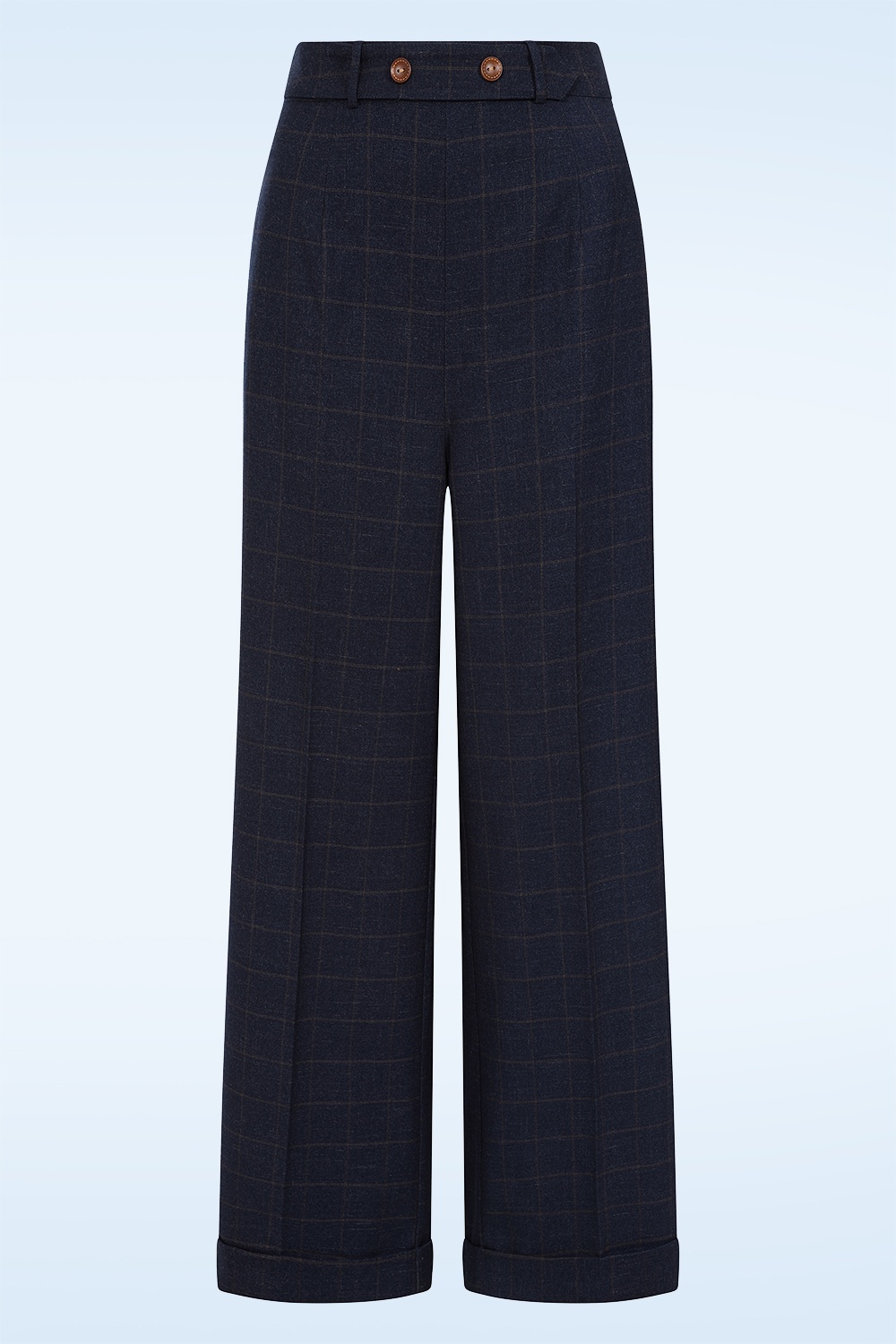 Banned Retro - Tailored Check Dream pantalon in marineblauw