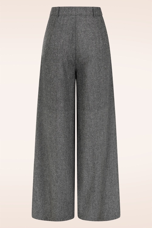 Banned Retro -  Statement Wide Leg pantalon in grijs 3