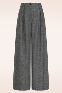 Banned Retro -  Statement Wide Leg pantalon in grijs