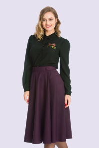 Banned Retro - Di Di swingrok in aubergine 2