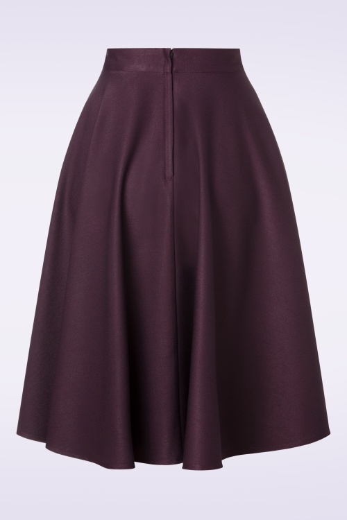 Banned Retro - Di Di swingrok in aubergine 5