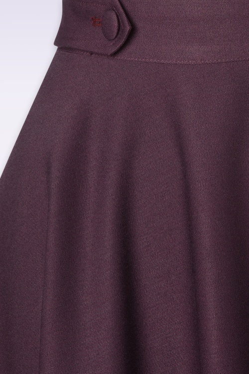 Banned Retro - Di Di swingrok in aubergine 4