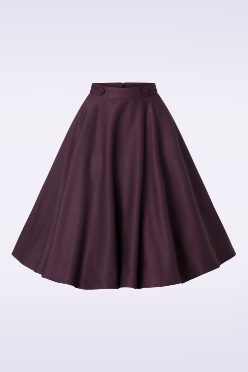 Banned Retro - Di Di swingrok in aubergine 3