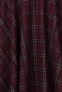 Banned Retro - Terry Check Wool swing rok in bordeauxrood  4