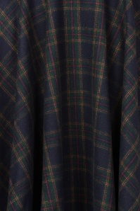 Banned Retro - Terry Check Wool swing rok in marineblauw 4
