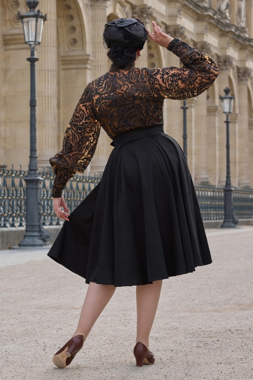 Miss Candyfloss - Janalie Lou Lace swing jurk in zwart 3