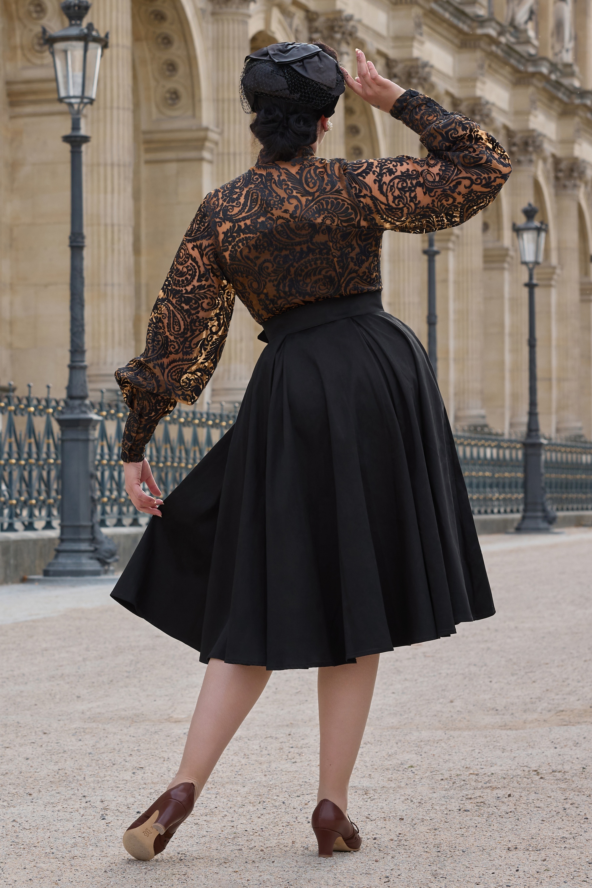 Miss Candyfloss - Janalie Lou Lace swing jurk in zwart 3