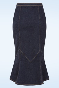 Rock-a-Booty - Topvintage exclusive ~ Rizzo pencil rok in donker denim 5