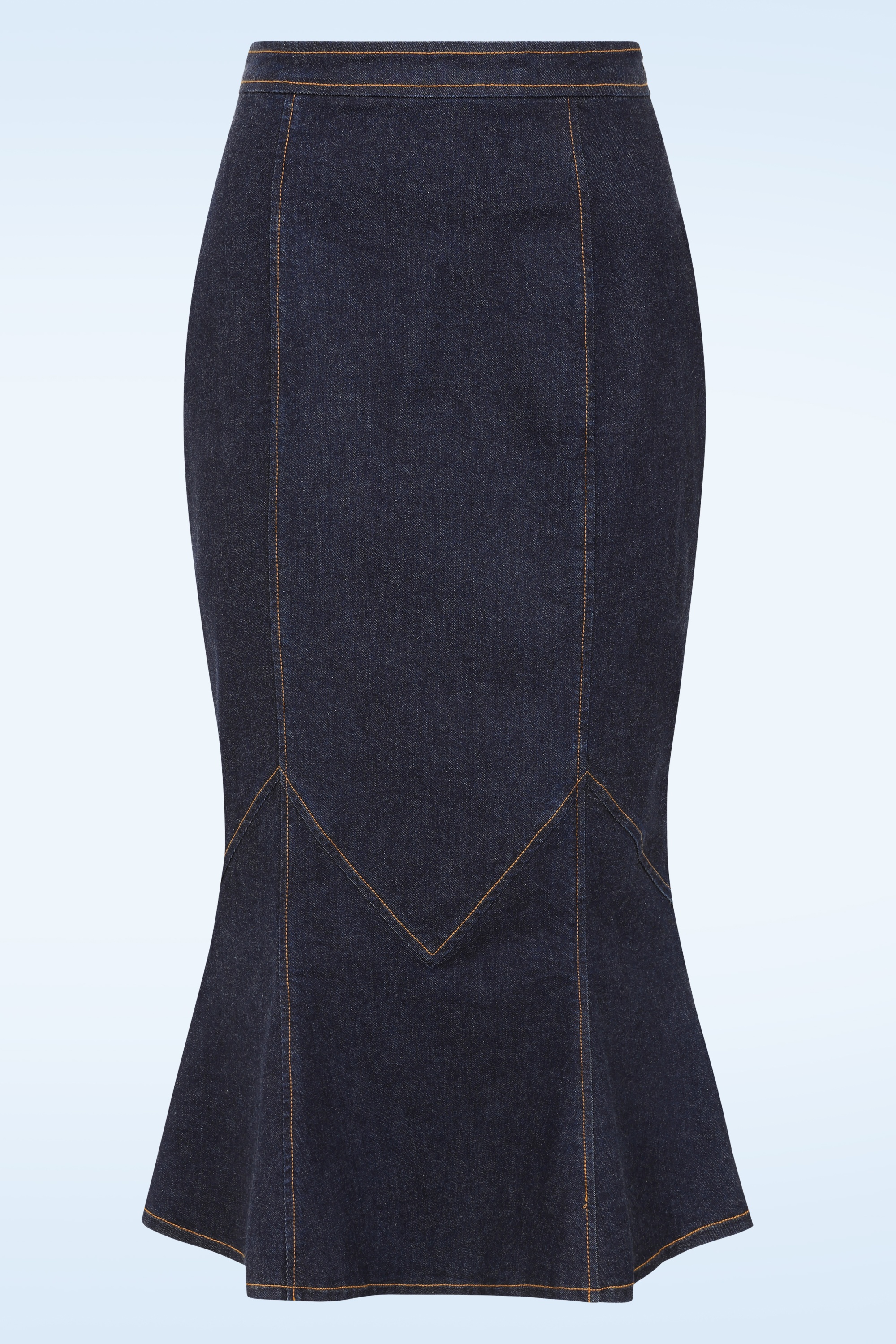 Rock-a-Booty - Topvintage exclusive ~ Rizzo pencil rok in donker denim 2