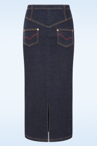 Rock-a-Booty - Topvintage exclusive ~ Maxime maxi rok in donker denim 5