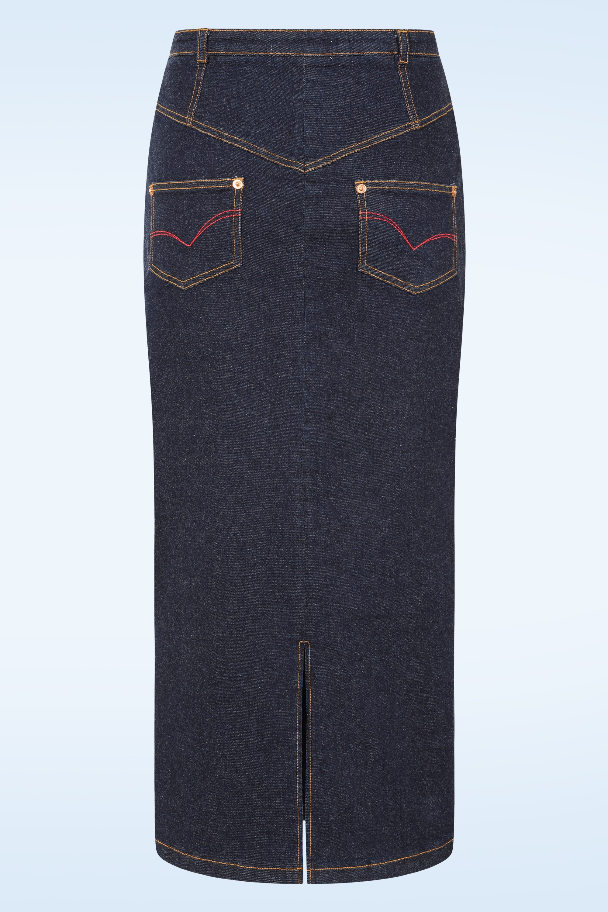 Rock-a-Booty - Topvintage exclusive ~ Maxime maxi rok in donker denim 5