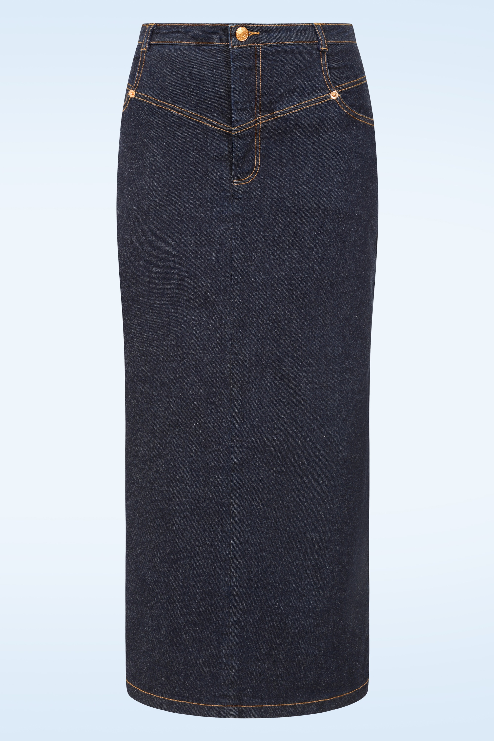 Rock-a-Booty - Topvintage exclusive ~ Maxime maxi rok in donker denim 2