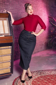 Rock-a-Booty - Topvintage exclusive ~ Maxime maxi rok in donker denim