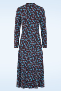 Seasalt - St Merryn katoenen midaxi jurk in Falling Flowers Dark Rye 2