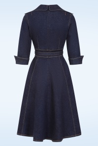 Rock-a-Booty - Topvintage exclusive ~ Lorelei swing jurk in donker denim 6