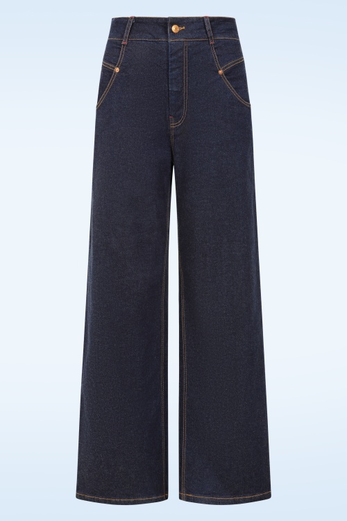 Rock-a-Booty - Topvintage exclusive ~ Audrey rechte jeans in donker denim 5