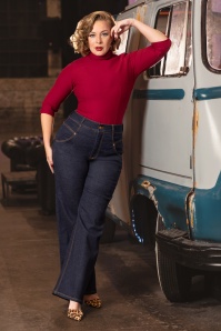 Rock-a-Booty - Topvintage exclusive ~ Audrey rechte jeans in donker denim