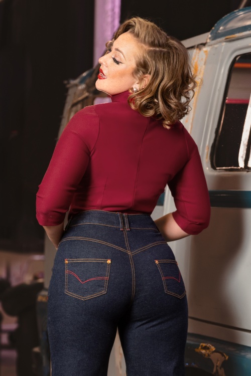 Rock-a-Booty - Topvintage exclusive ~ Sandra top in rood 4