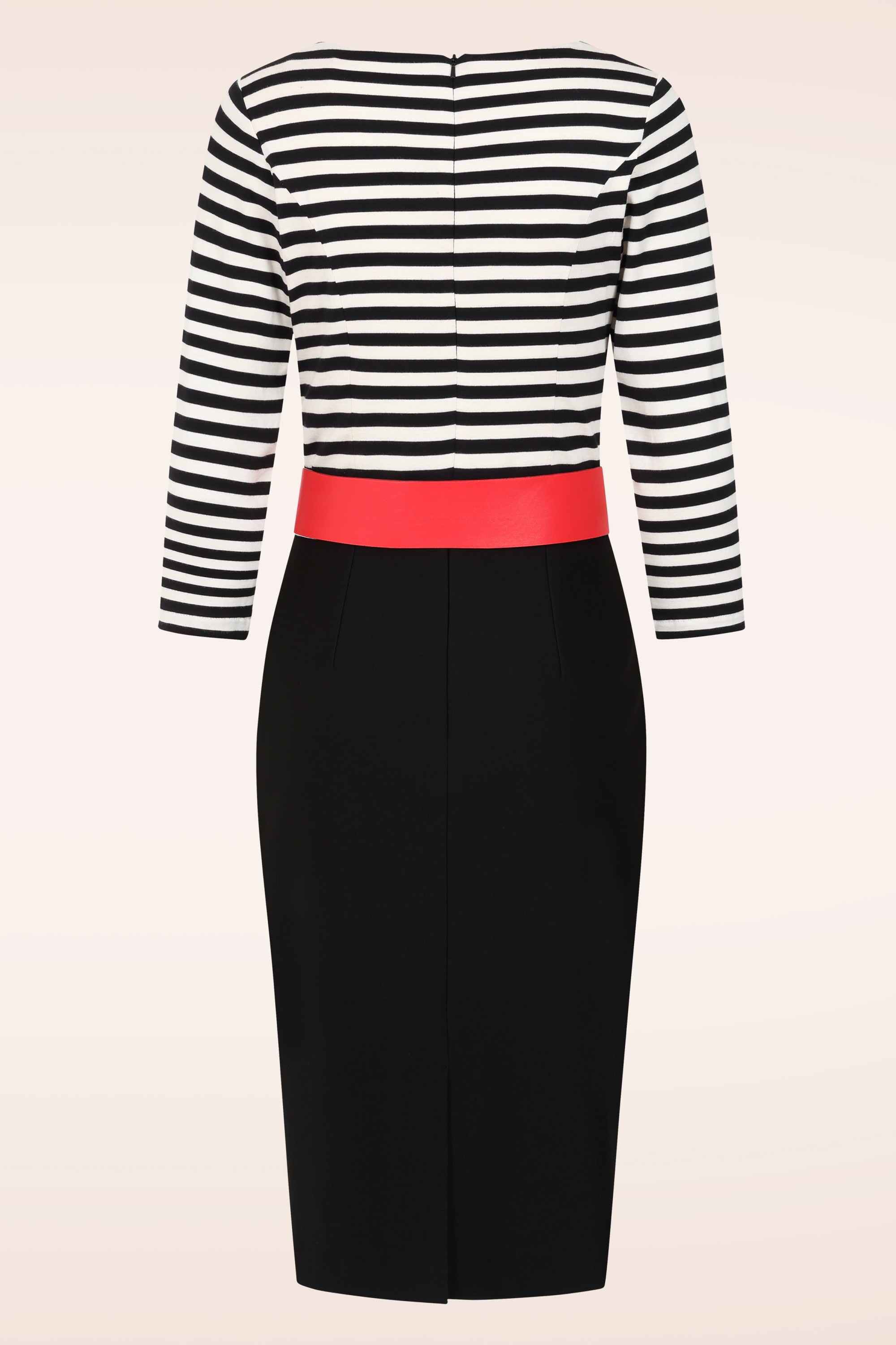 Rock-a-Booty - Dorene strepen pencil jurk in zwart en wit 5