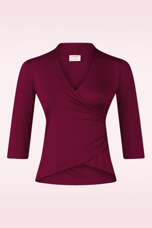 Topvintage Boutique Collection - Topvintage exclusive ~ Darla top in bordeauxrood 2