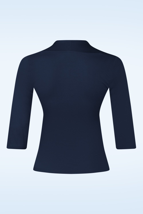 Topvintage Boutique Collection - Topvintage exclusive ~ Darla top in navy 4