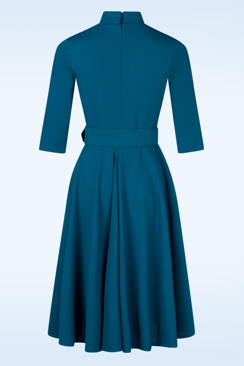 Topvintage Boutique Collection - Topvintage exclusive ~ Sandra swing jurk in blauw 4