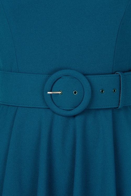 Topvintage Boutique Collection - Topvintage exclusive ~ Sandra swing jurk in blauw 3