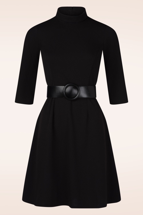 Topvintage Boutique Collection - Topvintage exclusive ~ Sandra a-lijn jurk in zwart 2