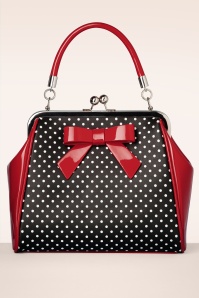 Banned Retro - Frances Polka Star tas in zwart en rood