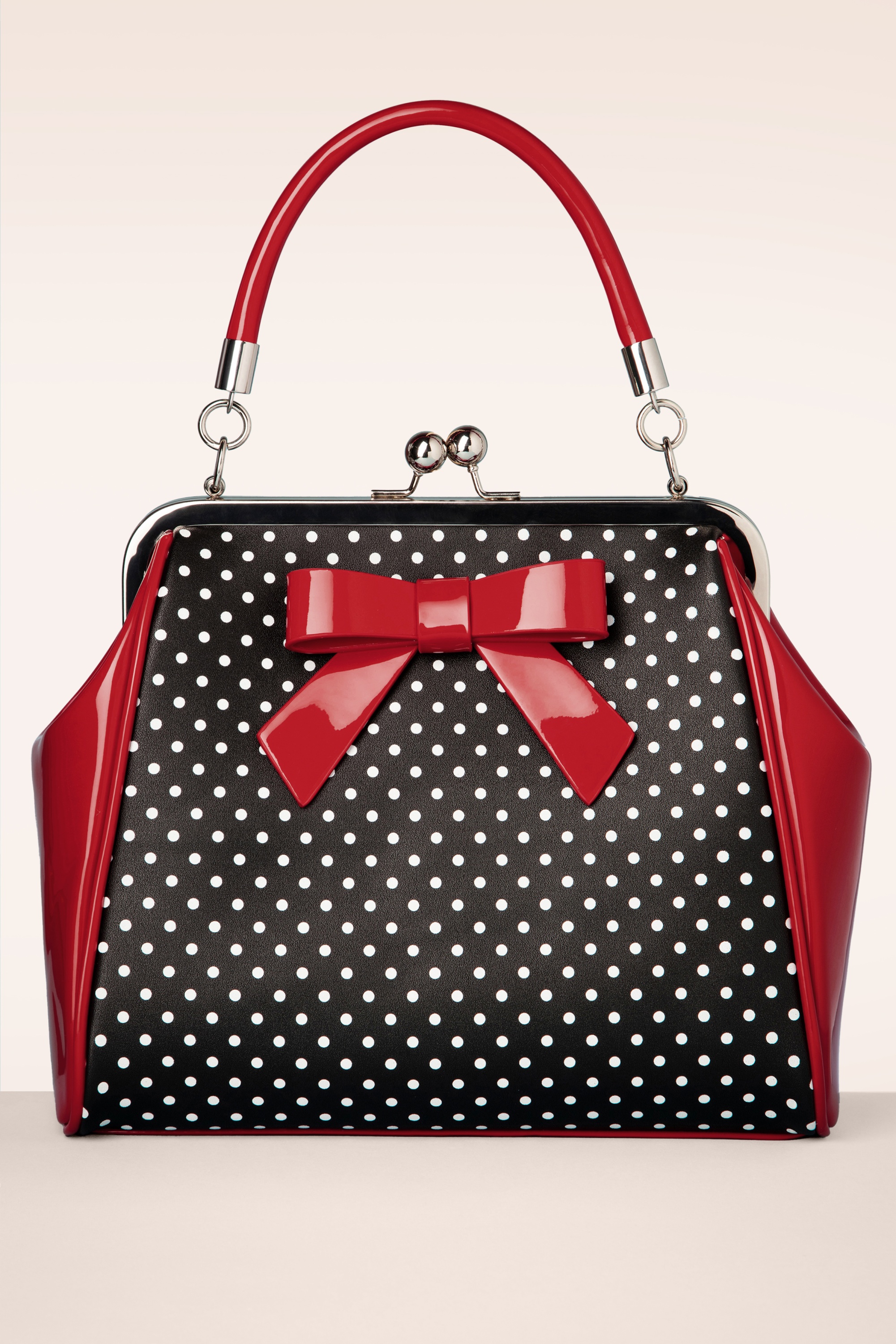 Banned Retro - Frances Polka Star tas in zwart en rood