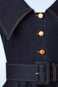 Rock-a-Booty - Topvintage exclusive ~ Loretta Lynn swing jurk in donker denim 3