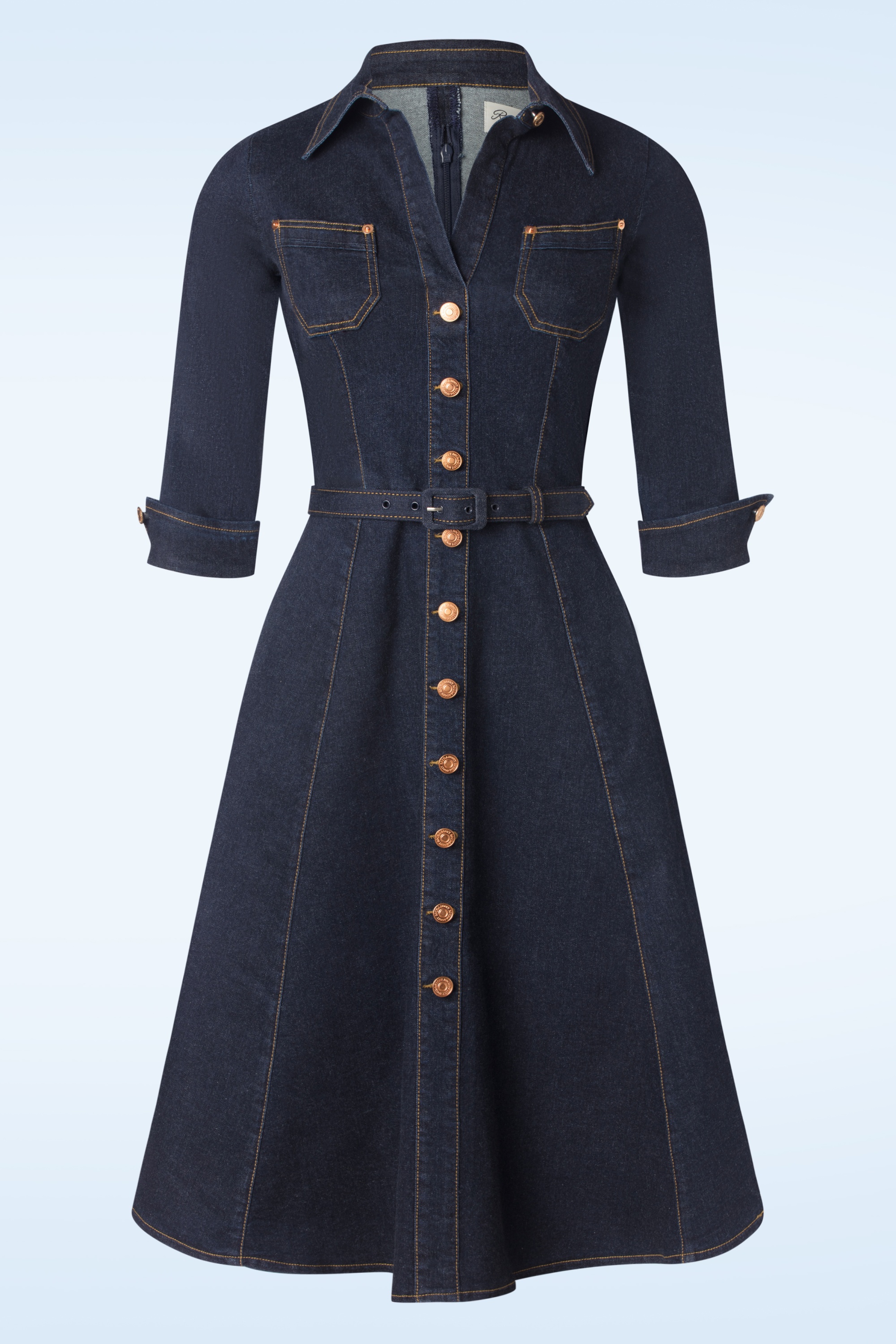 Rock-a-Booty - Topvintage exclusive ~ Gloria swing jurk in blauw 2