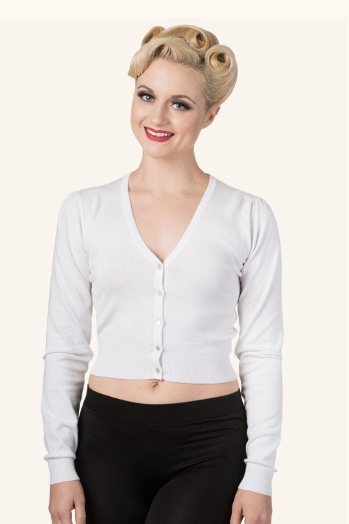 Banned Retro - Little Luxury Cardigan in wit