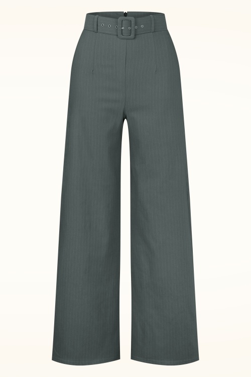 Vintage Chic for Topvintage - Topvintage exclusive ~ Sasha Pinstripe pantalon in lichtgrijs 