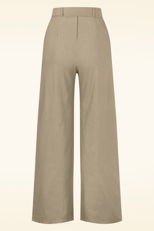Vintage Chic for Topvintage - Topvintage exclusive ~ Sasha Pinstripe pantalon in beige 3
