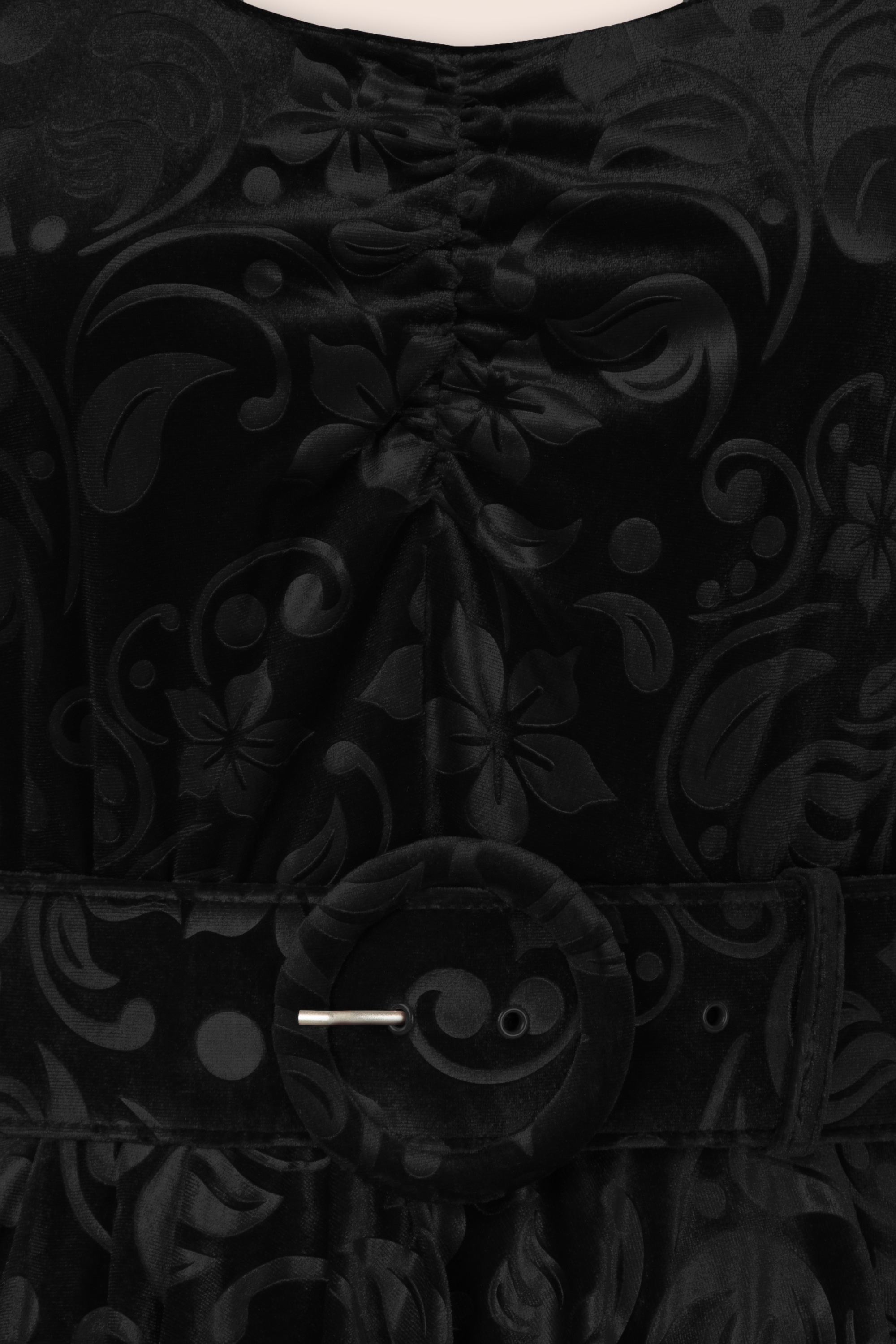 Topvintage Boutique Collection - Topvintage exclusive ~ Darlene Velvet swing jurk in zwart 3